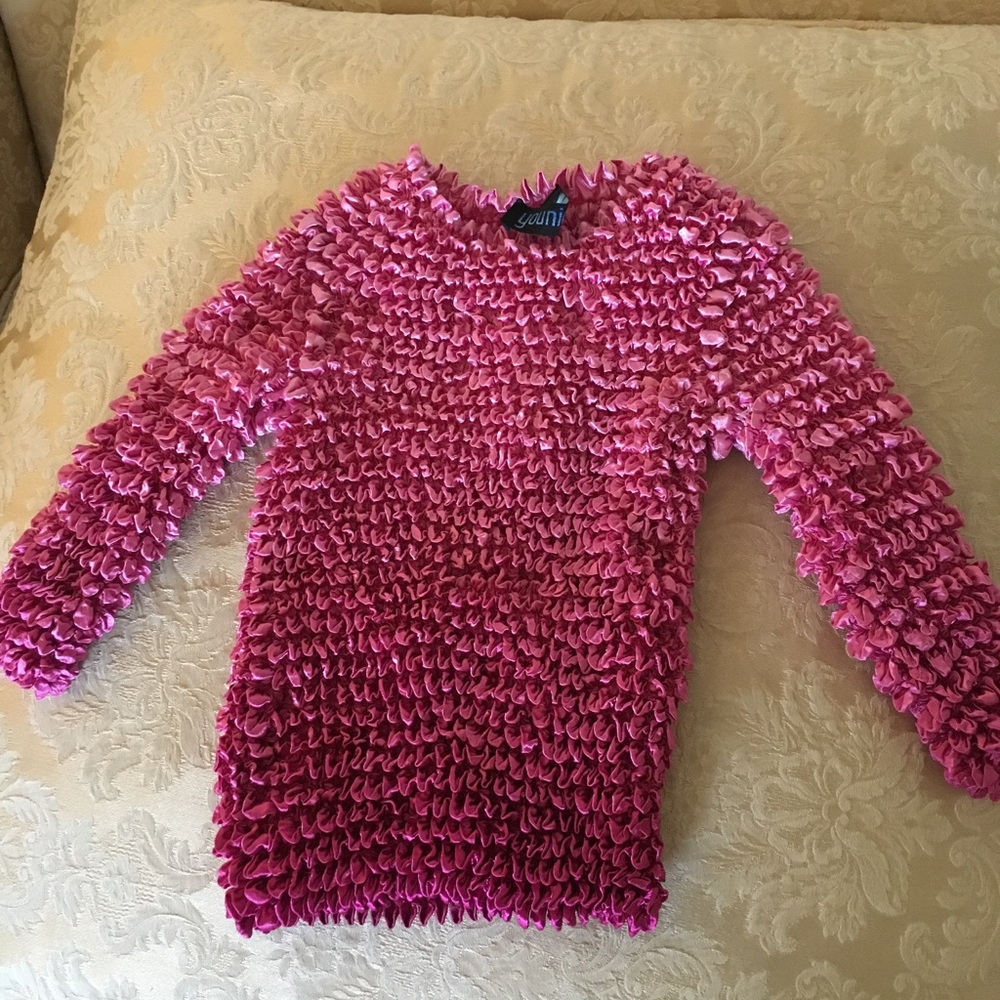 Pink Vintage Y2K Popcorn Bubble Top - 90s/00s